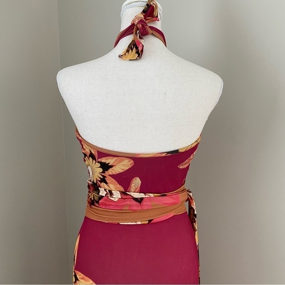 PatBO Carmen Floral Halter Wrap Dress Small - Picture 11 of 15
